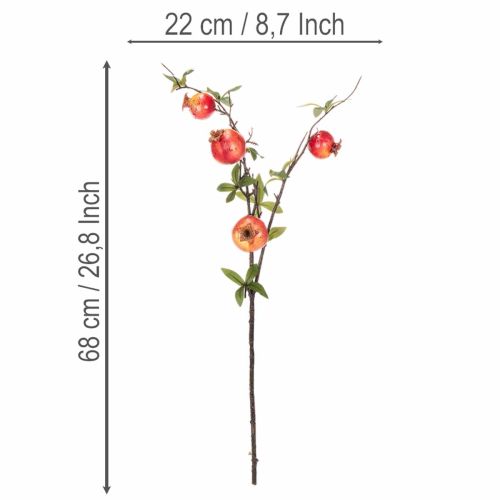 Ramo artificial de romã para decoração de mesa, 68 cm | Floristik24.pt