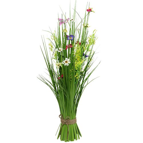 Floristik24 Ramo de grama com flores 73cm