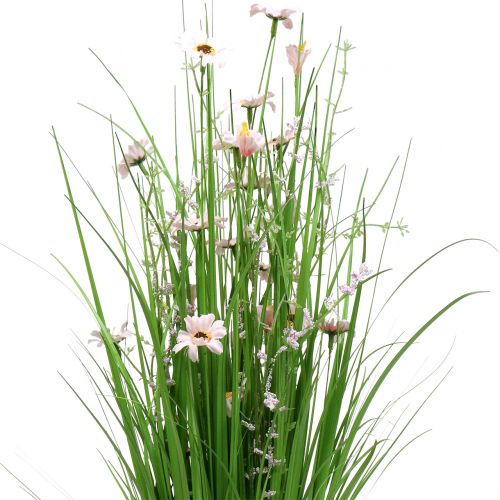 Floristik24 Ramo de grama com flores rosa 70cm
