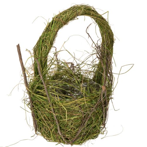 Cesta de Páscoa, design natural, cesta de mão para decoração festiva da casa, 25 cm