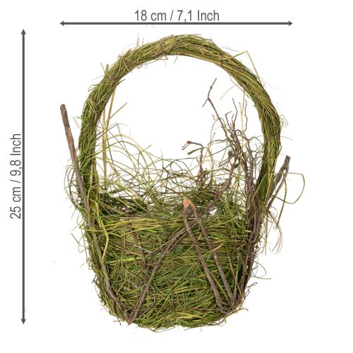 Itens Cesta de Páscoa, design natural, cesta de mão para decoração festiva da casa, 25 cm
