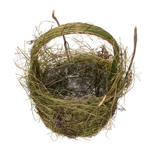 Itens Cesta decorativa, trançada em palha, cesta de Páscoa natural, cesta para presentes, 29 cm
