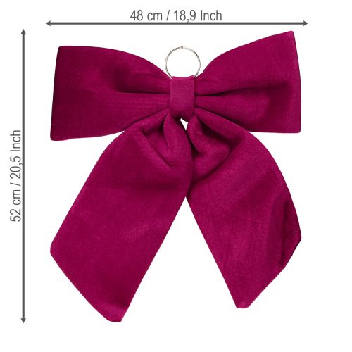 Itens Grande laço de veludo de Natal para área externa vermelho 48×52 cm