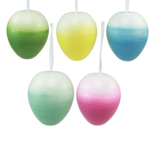 Floristik24 Ovos de Páscoa grandes pendurados ovos de plástico cores pastel 15cm 5 un