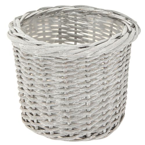 Itens Cesta grande para plantas com folha branca-cinza Ø43/34/28cm conjunto de 3