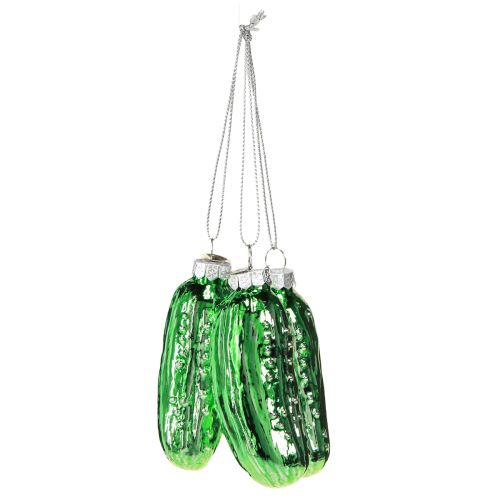 Itens Pepino como decoração de árvore de Natal Pepino de Natal de vidro 8 cm 3 unidades