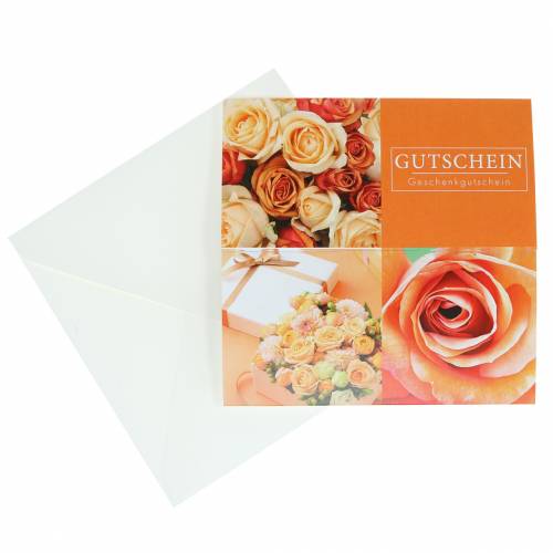 Floristik24 Voucher card Rosa Laranja + envelope 1pc