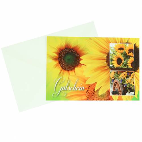 Itens Voucher girassol com envelope 5pcs