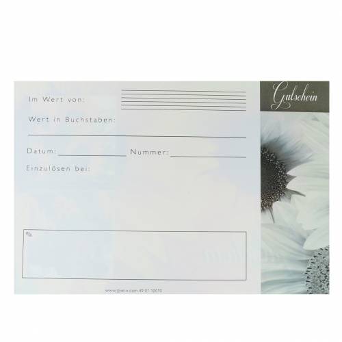 Floristik24 Voucher girassol com envelope 5pcs