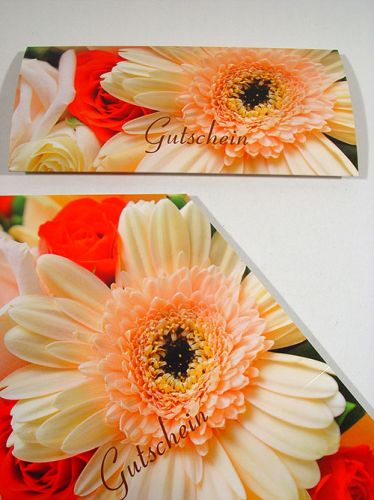 Floristik24 Vouchers com motivo de gerbera e rosas (25 peças)