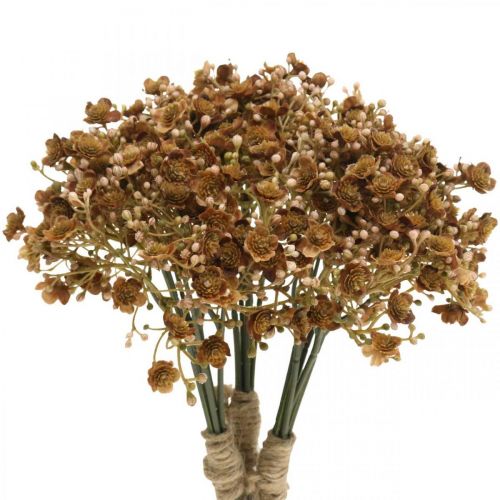 Floristik24 Gypsophila marrom artificial para buquê de outono 29,5cm 18p