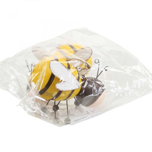 Floristik24 Decoração suspensa abelhas decoração cabide decorativo madeira metal 9,5 cm 2 peças