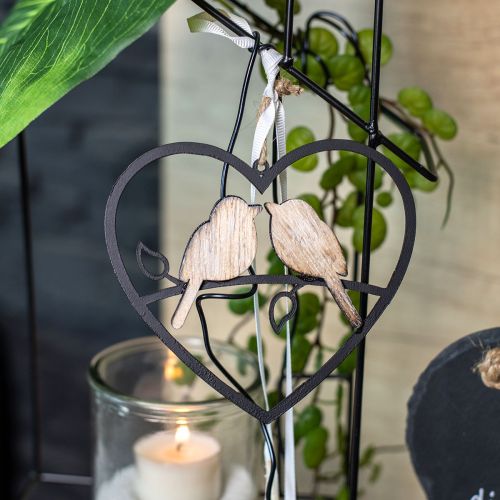 Itens Decoração pendurada coração com pássaros decoração para pendurar 12 cm 4 peças
