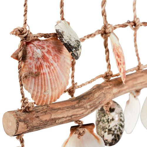 Itens Decoração suspensa rede de pesca marítima decoração conchas 50x32cm