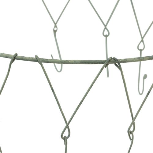 Floristik24 Anel decorativo de metal para decoração suspensa com 12 ganchos cinza Ø38cm Alt.14cm
