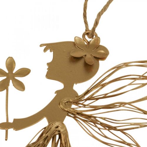 Floristik24 Decoração suspensa de metal elf fada decoração de primavera 17,5 × 2 × 12,5 cm 4 unidades