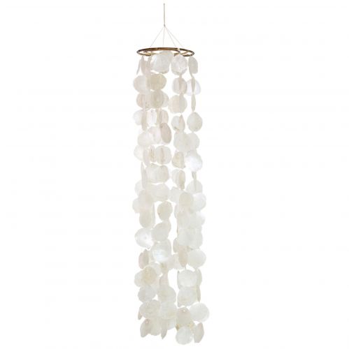 Floristik24 Conchas decorativas suspensas Decoração de carrilhão de vento Capiz Ø29cm 185cm