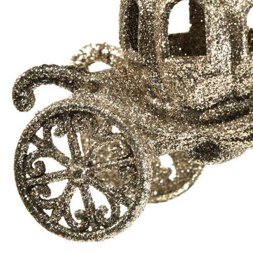 Floristik24 Decoração suspensa carruagem de Natal com glitter 11x5x8,5cm