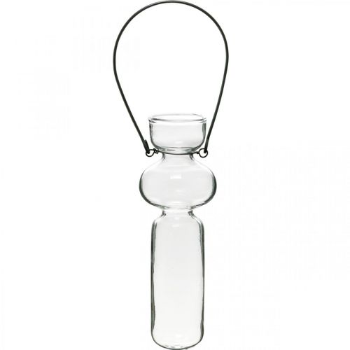 Floristik24 Mini vasos de vidro para pendurar decoração de vidro com cabide de arame H14cm 4pcs