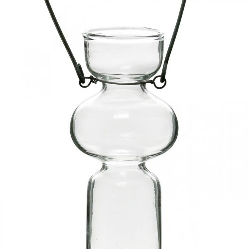 Floristik24 Mini vasos de vidro para pendurar decoração de vidro com cabide de arame H14cm 4pcs