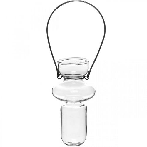 Floristik24 Mini vasos de vidro vaso pendurado suporte de metal decoração de vidro H10.5cm 4pcs