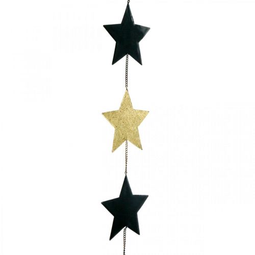 Itens Pingente de estrela de decoração de natal ouro preto 5 estrelas 78cm