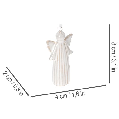 Pingente de anjo decorativo para pendurar na árvore de Natal, 8 cm, conjunto de 4 peças. | Floristik24.pt