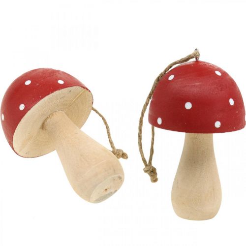 Floristik24 Cogumelos decorativos fly agaric cogumelos de madeira para pendurar H8.5cm 6pcs