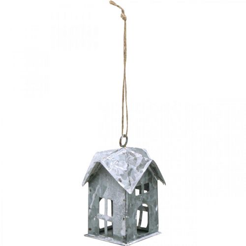 Itens Reboque de Natal casa de metal shabby chique branco H 9,5 cm 3 unidades