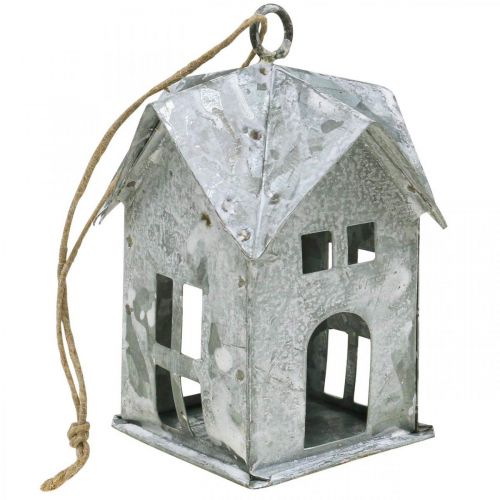 Itens Reboque de Natal casa de metal shabby chique branco H 9,5 cm 3 unidades