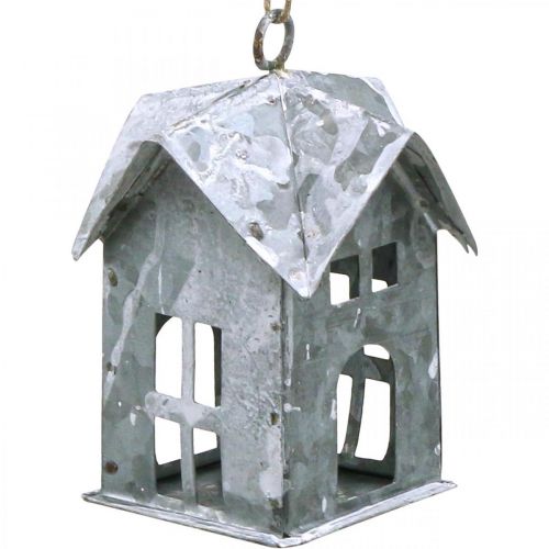 Itens Reboque de Natal casa de metal shabby chique branco H 9,5 cm 3 unidades