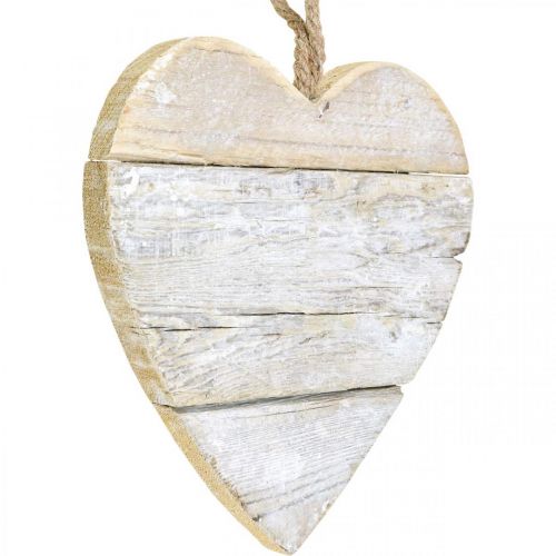 Itens Coração de madeira, coração decorativo para pendurar, decoração coração branco 24cm
