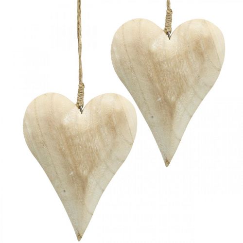Itens Coração de madeira, coração decorativo para pendurar, decoração de coração Alt.16cm 2 unid.