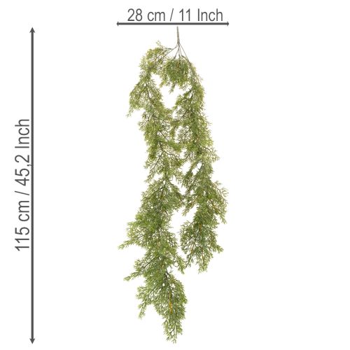 Guirlanda artística de galhos de coníferas para decoração de mesa e janela, 115 cm | Floristik24.pt