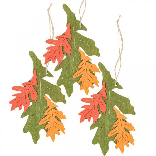 Pendente deco de folhas de madeira de outono folha de carvalho 17cm 6uds