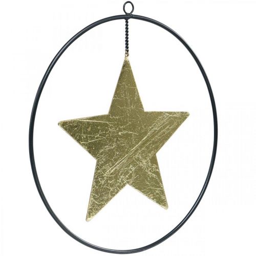 Itens Decoração de Natal pingente estrela ouro preto 12,5 cm 3 unidades
