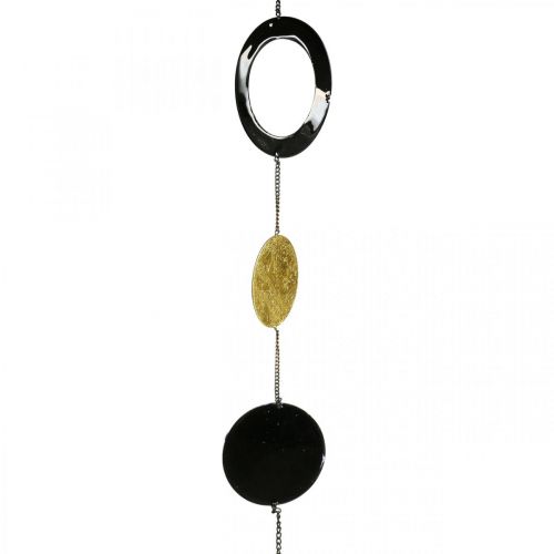 Decoração de natal pendurado decoração ouro preto L124cm 8 elementos
