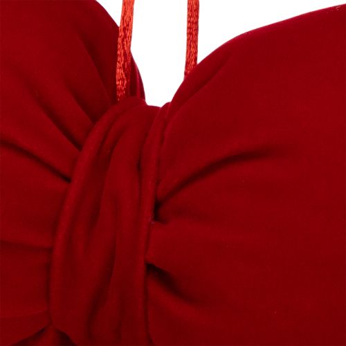 Laço decorativo de flanela com acabamento em pelúcia para pendurar, 25 cm | Floristik24.pt