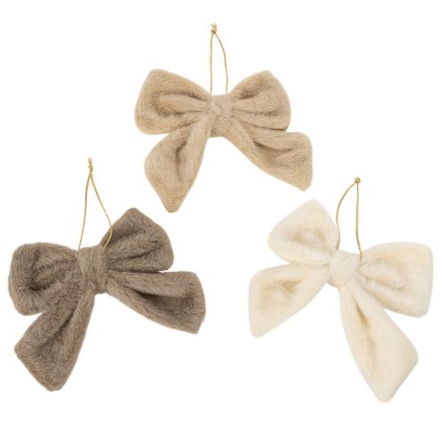 Laço decorativo de pelúcia com gancho, 16 cm, conjunto de 3 peças comprar | Floristik24.pt