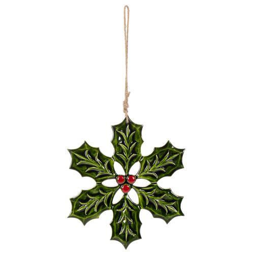 Enfeite de azevinho, decoração natalina para pendurar, 26 cm | Floristik24.pt