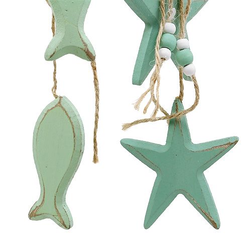 Floristik24 Pingente estrela decorativa, peixe menta 47cm - 50cm 2pcs