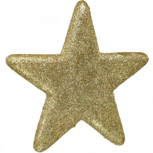 Itens Pingente de estrela de decoração de natal glitter dourado 18,5 cm 4 unidades