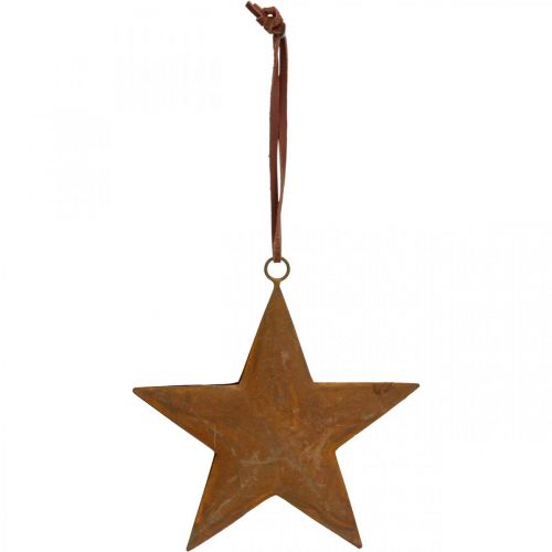 Floristik24 Pingente de Natal estrela de metal estrela ferrugem look Alt. 13,5cm