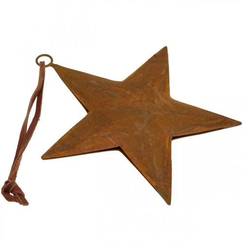 Floristik24 Pingente de Natal estrela de metal estrela ferrugem look Alt. 13,5cm