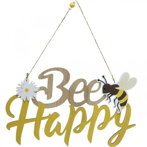 Sinal decorativo abelha &quot;Bee Happy&quot; decoração de verão madeira 31×18cm 2pcs