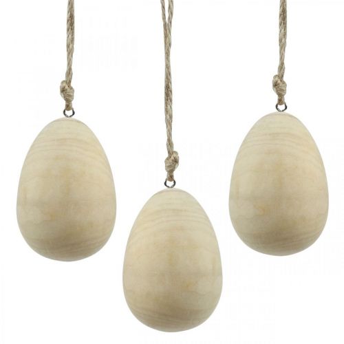 Ovos de madeira cabide de ovos deco natureza ovos de páscoa decoração de páscoa H8cm 6 peças