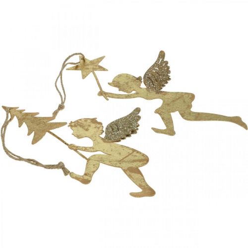 Itens Pingente de anjo dourado, decoração de anjo de natal H20/21.5cm 4pcs