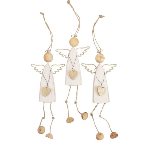Pingente de anjo decoração de Natal para pendurar Alt.22cm 3 unidades