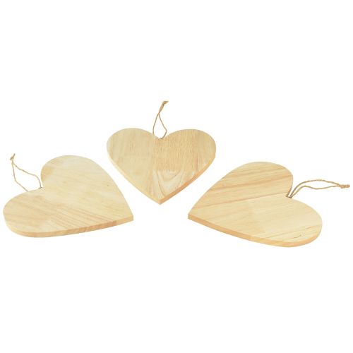 Itens Corações de madeira para pintura cabides decorativos coração natural 20x20cm 3 unidades