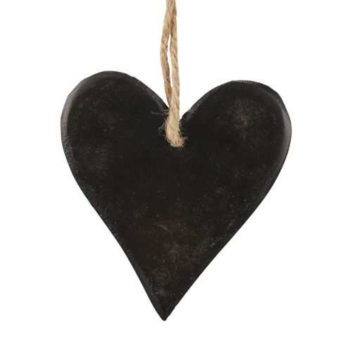 Itens Decoração suspensa coração de ardósia corações decorativos preto 10,5 cm 4 unidades